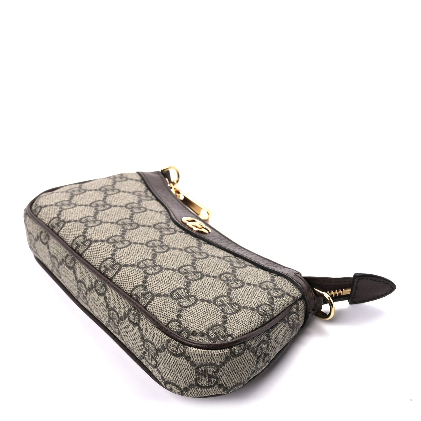 Gucci GG Supreme Monogram Textured Dollar Calfskin Mini Ophidia Chain Bag Beige Ebony
