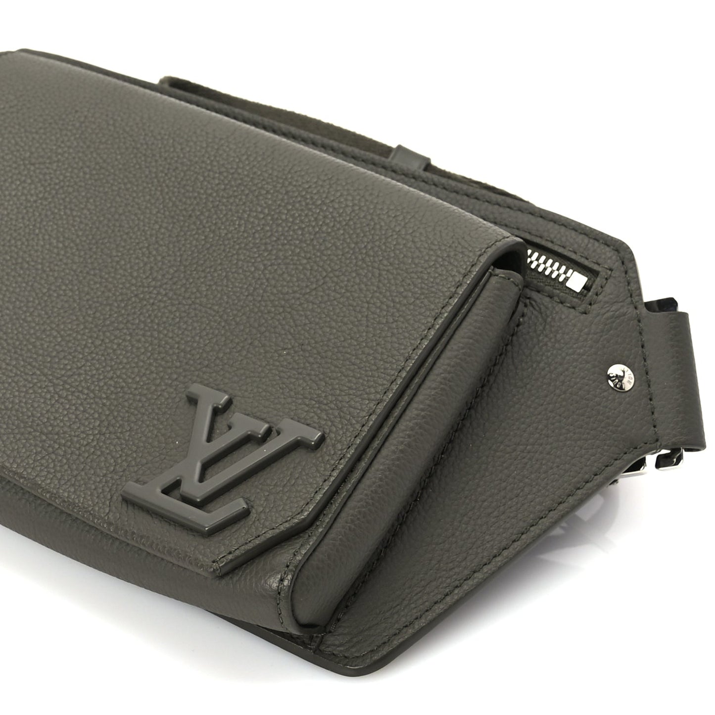 Louis Vuitton Grained Calfskin Aerogram Takeoff Sling Khaki