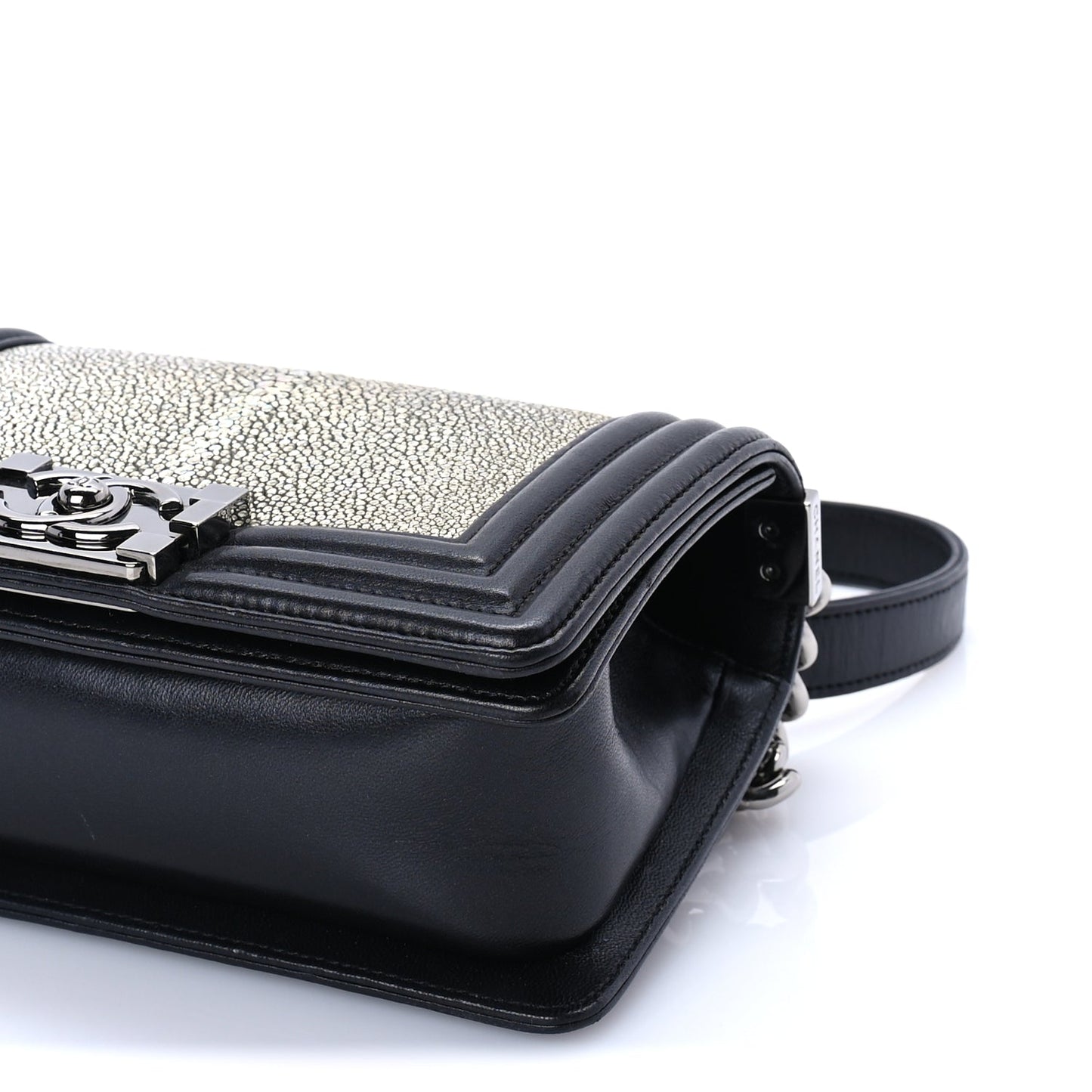 Chanel Galuchat Stingray Small Boy Flap Black