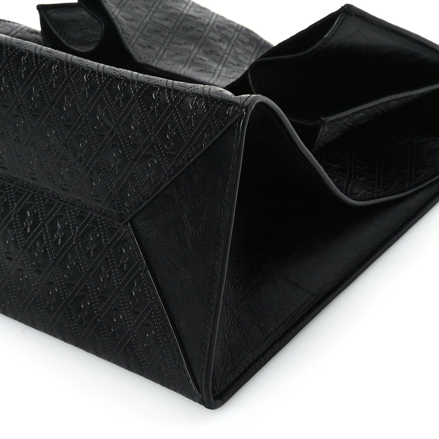 Saint Laurent Calfskin Monogram Deli Paper Bag Vintage Black