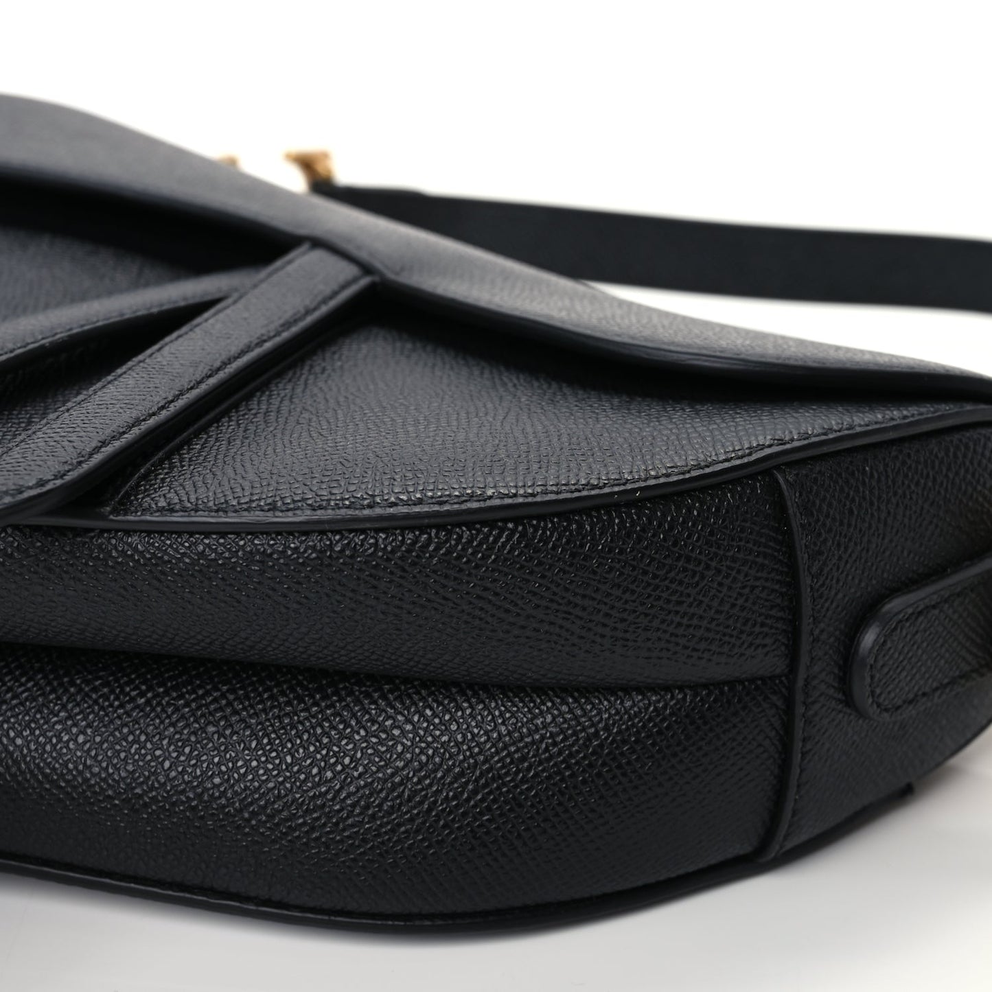 Christian Dior Grained Calfskin Saddle Bag Black (CARD)