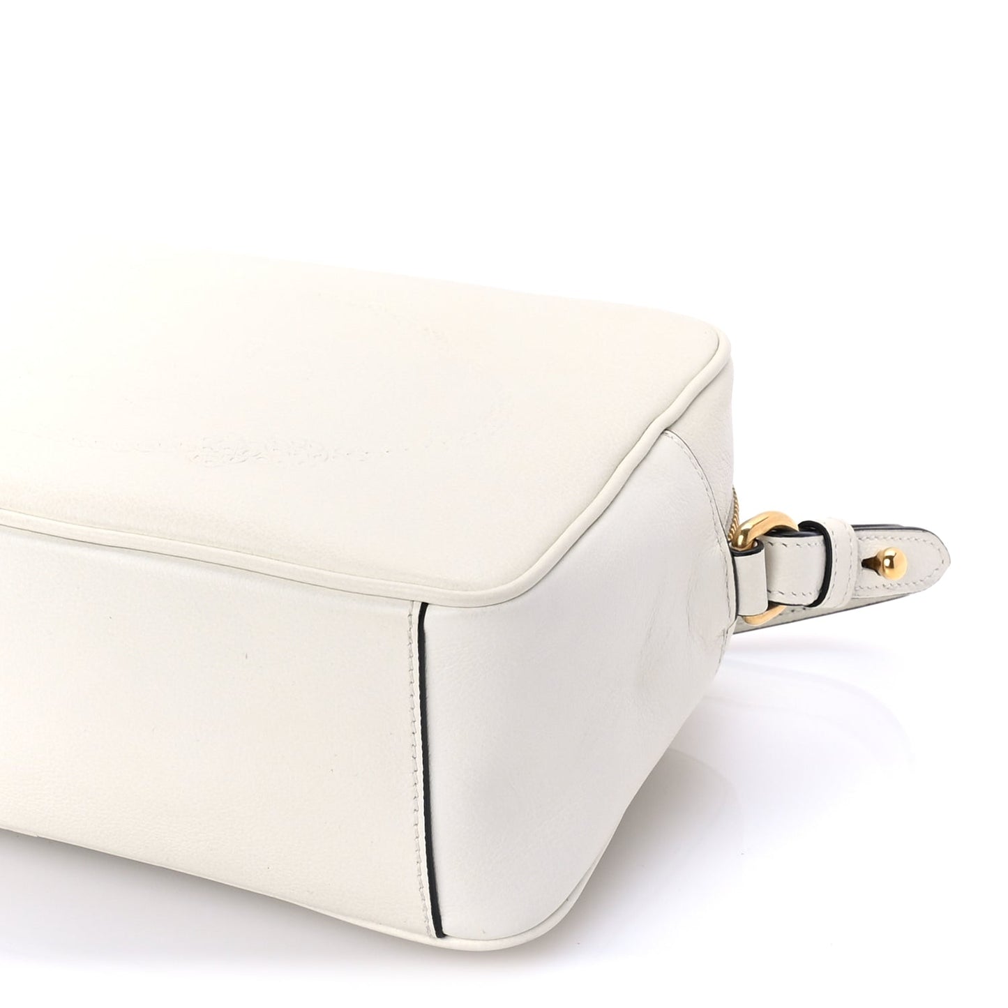 Prada Glace Calfskin Embossed Logo Crossbody White