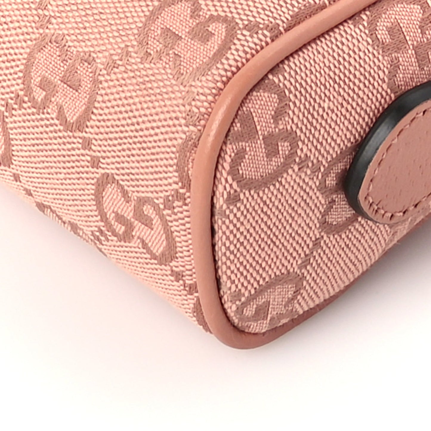 Gucci Monogram Textured Dollar Calfskin Mini Ophidia Shoulder Bag Cloche Rose Pink