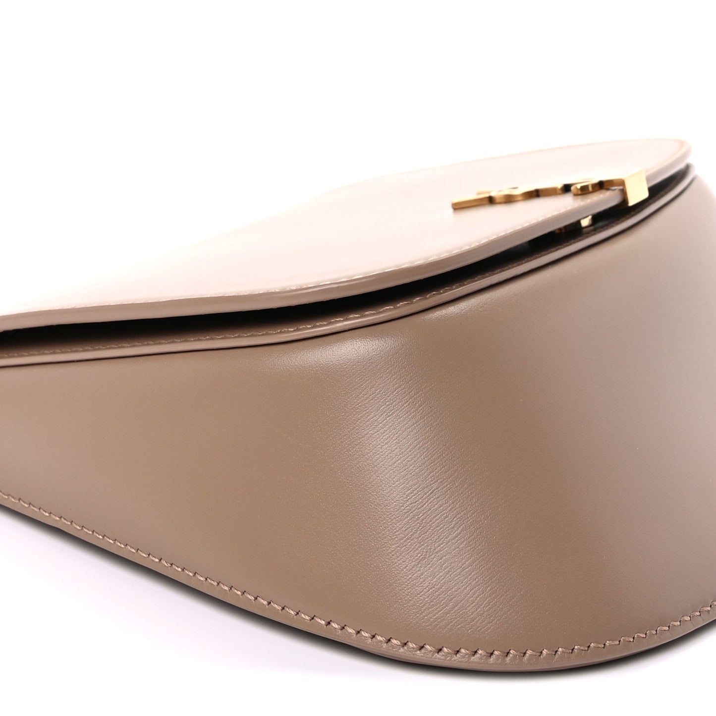 Saint Laurent Box Calfskin Mini Voltaire Top Handle Bag Dark Toffee