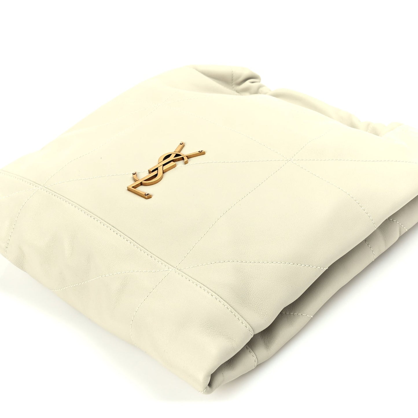Saint Laurent Lambskin Matelasse Monogram Medium Jamie 4.3 Pochon Blanc Vintage