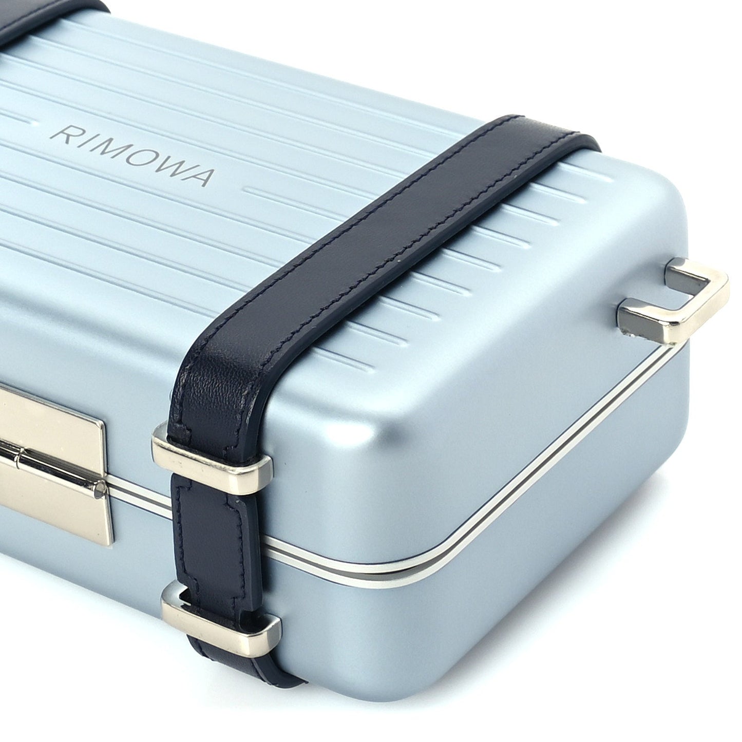Christian Dior X RIMOWA Aluminum Personal Clutch On Strap Bleu