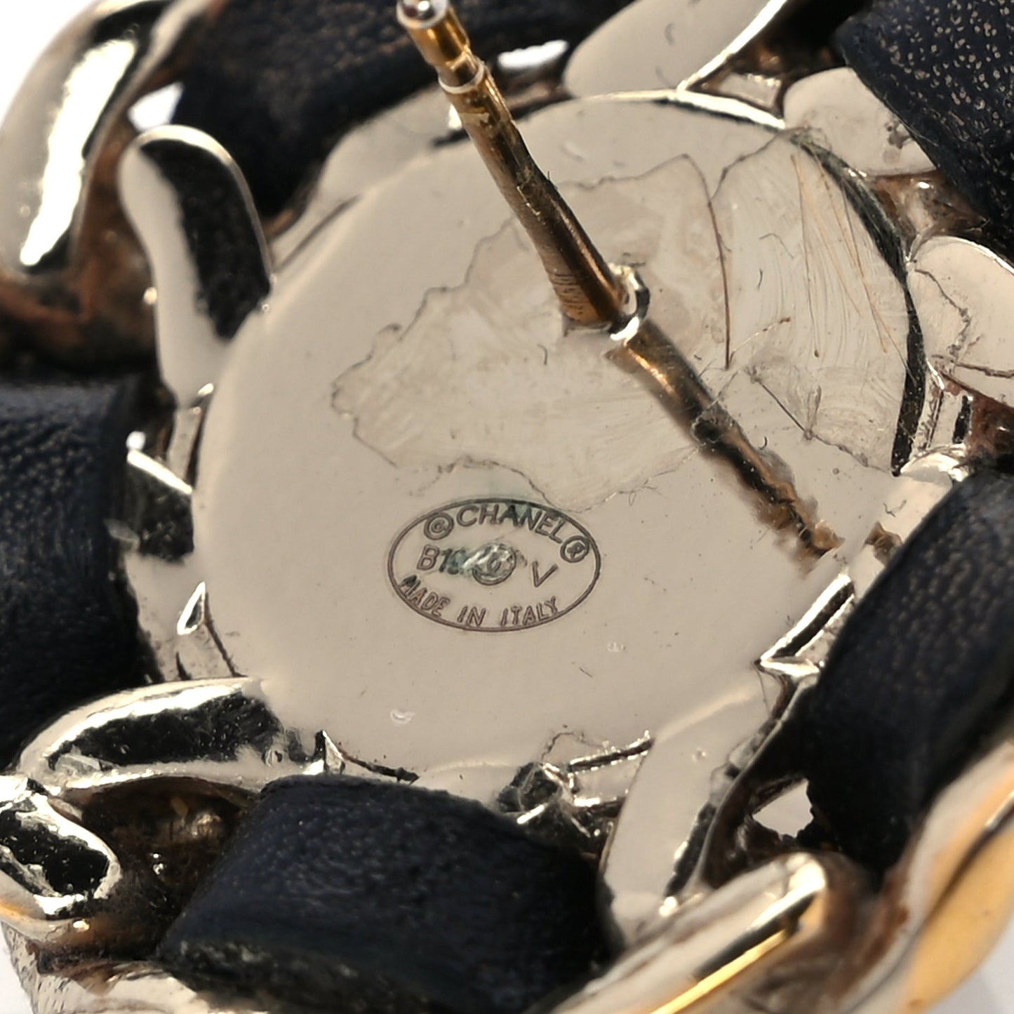 Chanel Pearl Lambskin Chain Around CC Earrings Gold Black