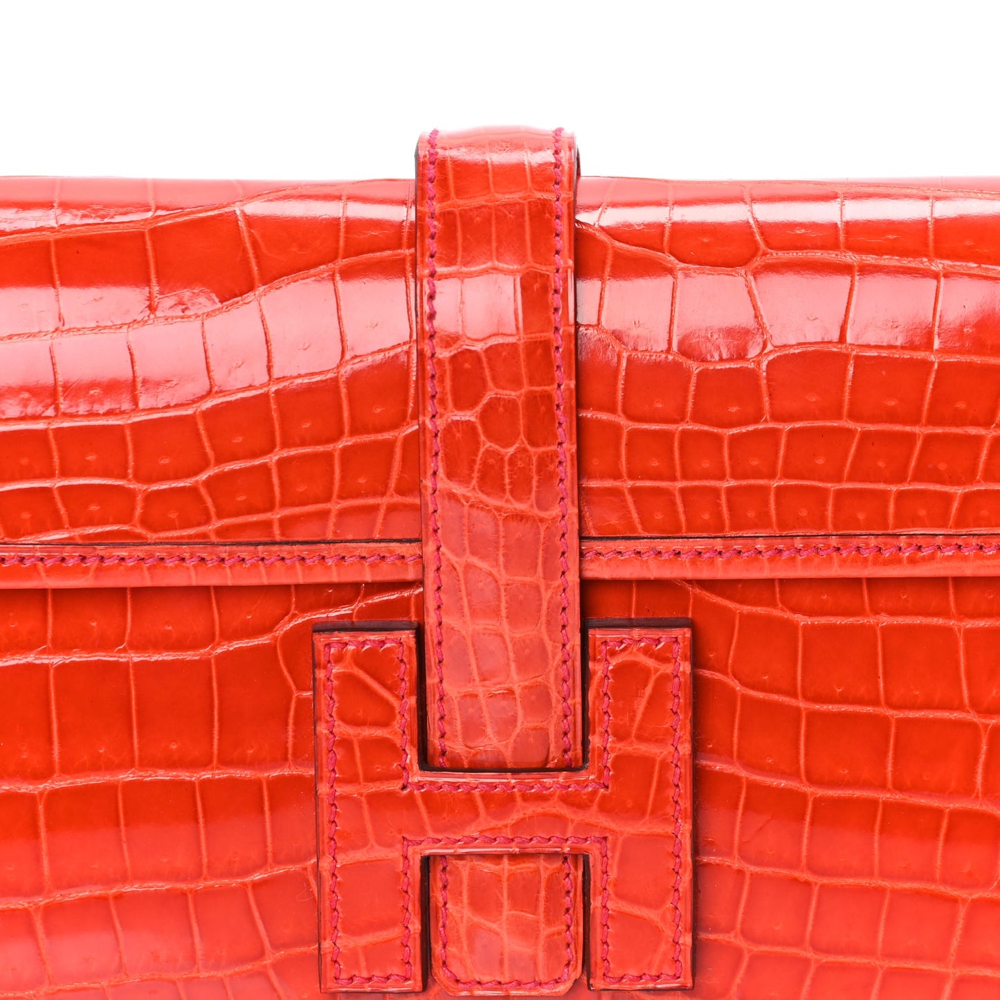 Hermes Shiny Niloticus Crocodile Jige Elan 29 Bougainvillea