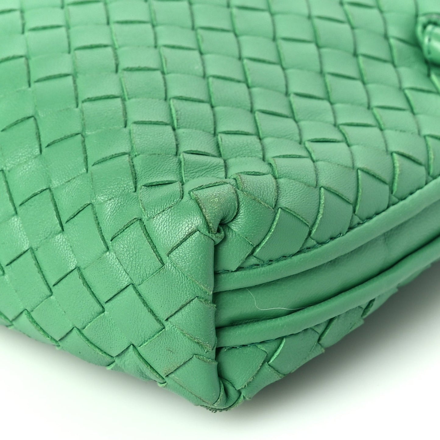 Bottega Veneta Nappa Intrecciato Nodini Crossbody Messenger Green