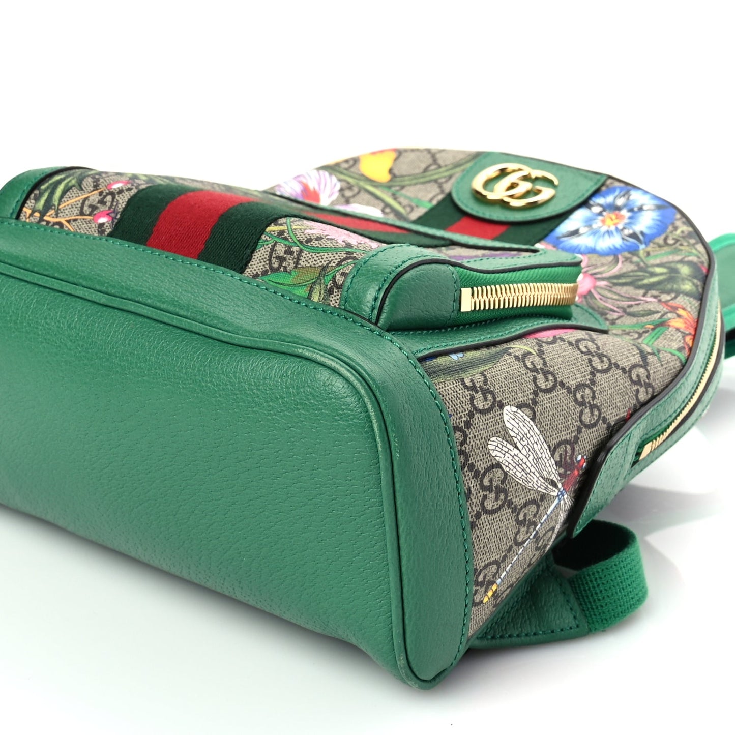 Gucci GG Supreme Monogram Flora Web Small Ophidia Day Backpack Green