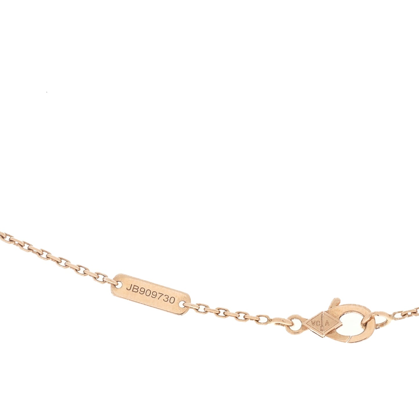 Van Cleef & Arpels 18K Rose Gold Gray Mother of Pearl Vintage Alhambra Pendant Necklace Grey