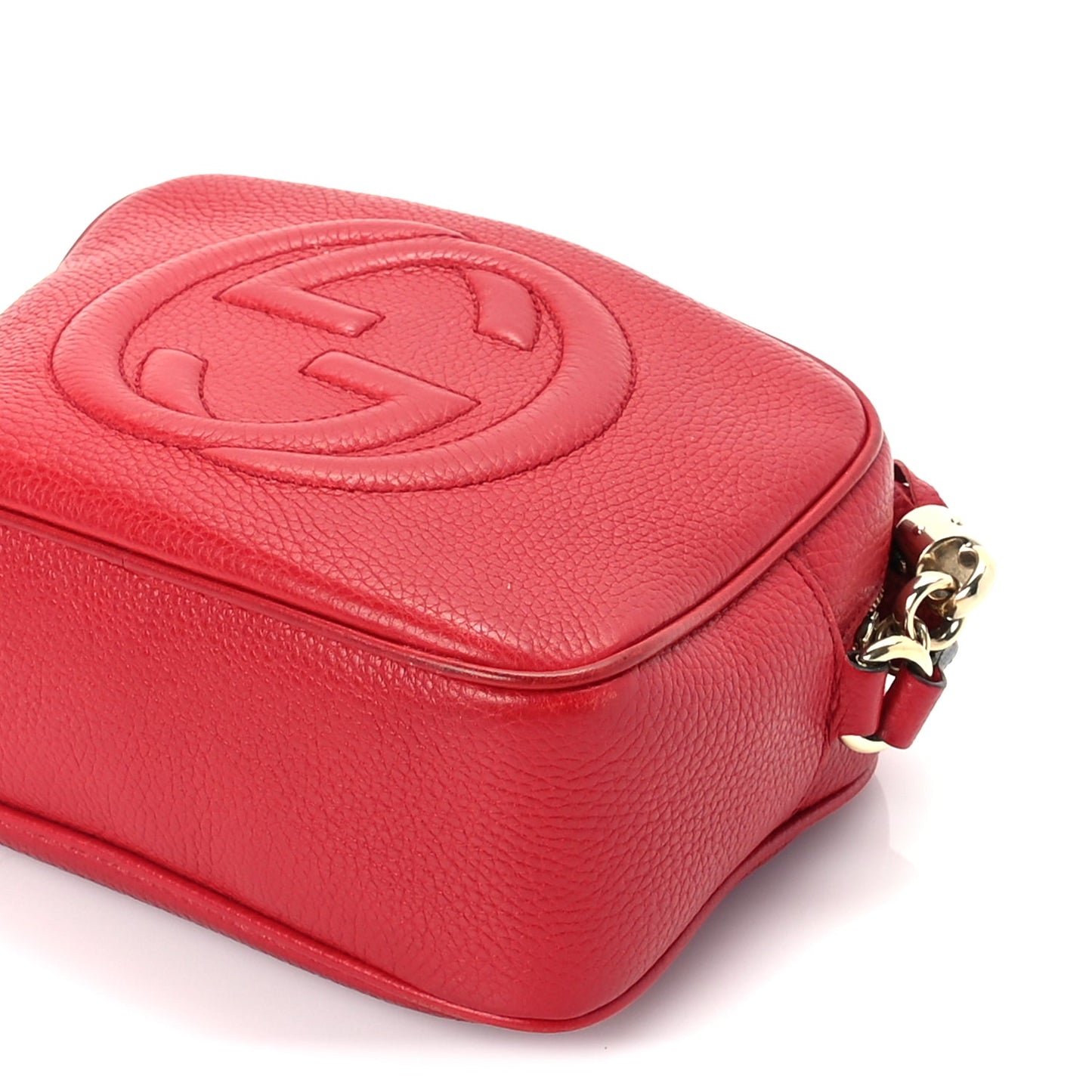 Gucci Pebbled Calfskin Small Soho Disco Bag Vibrant Red