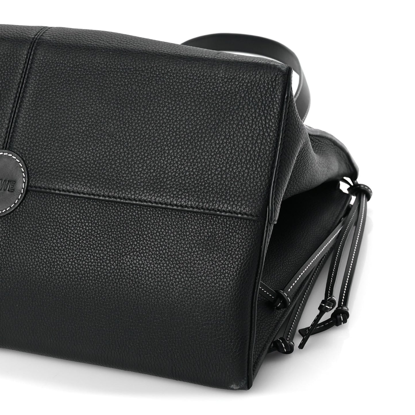 Loewe Grained Calfskin Small Cushion Tote Black