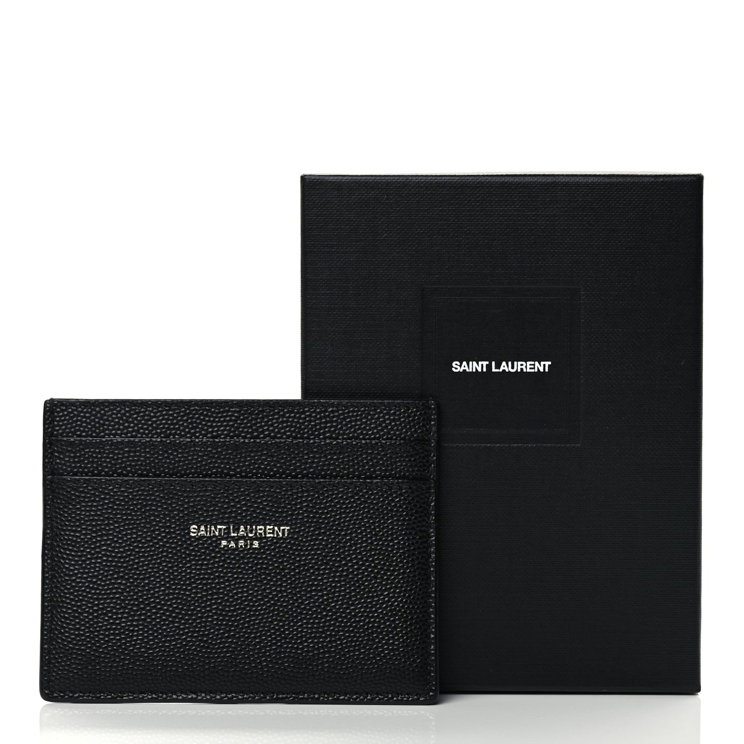 Saint Laurent Grain De Poudre Card Case Black