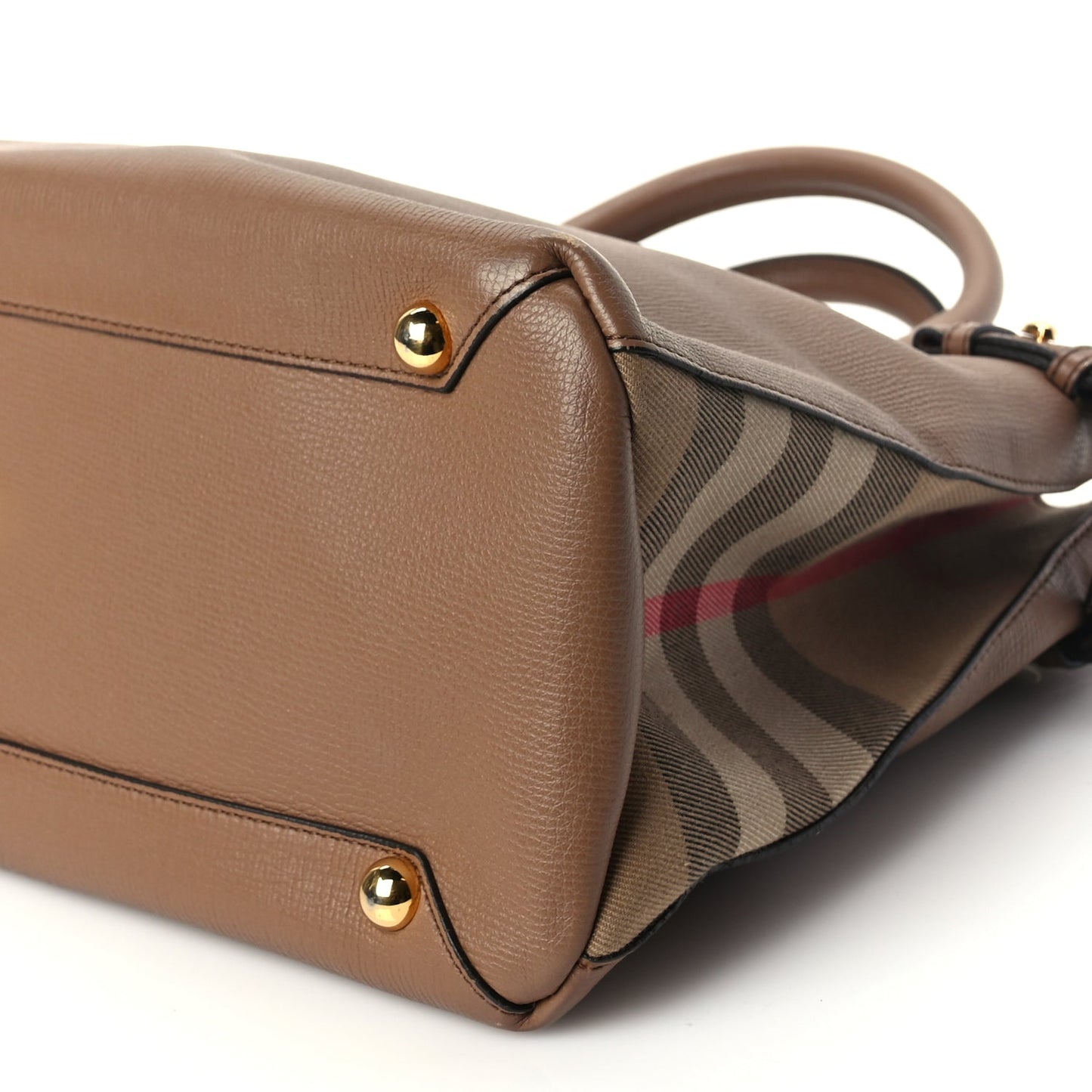 Burberry Grainy Calfskin House Check Medium Banner Tote
