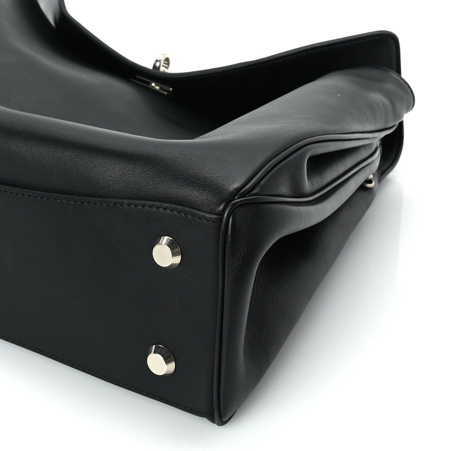 Balenciaga Natural Smooth Calfskin Medium Rodeo Top Handle Handbag Black