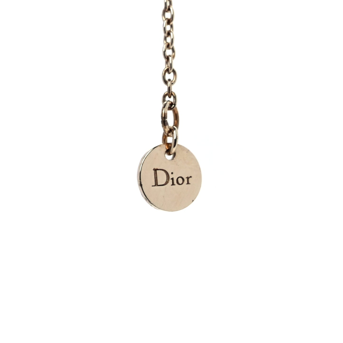 Christian Dior Metal Crystal Clair D Lune Necklace Gold