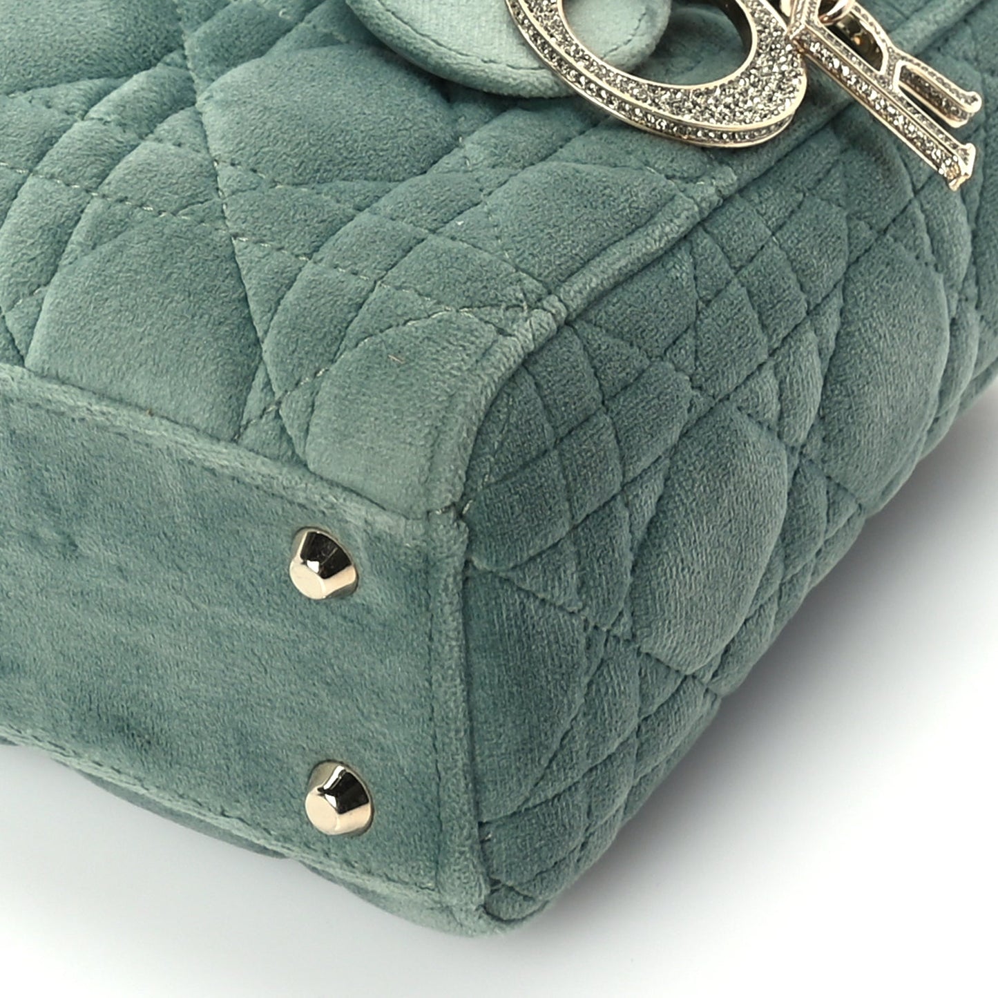 Christian Dior Velvet Mini Lady Dior Green