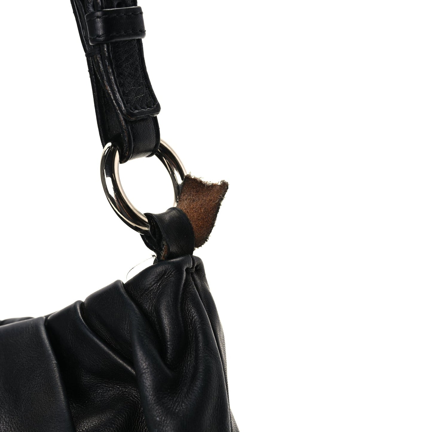 Prada Cervo Hobo Shoulder Bag Black