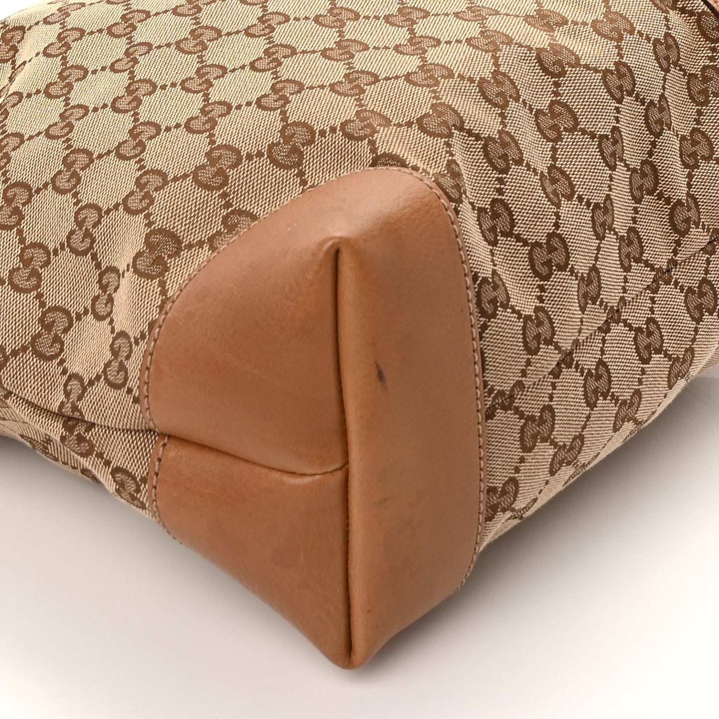 Gucci GG Monogram Medium Charm Tote Light Brown