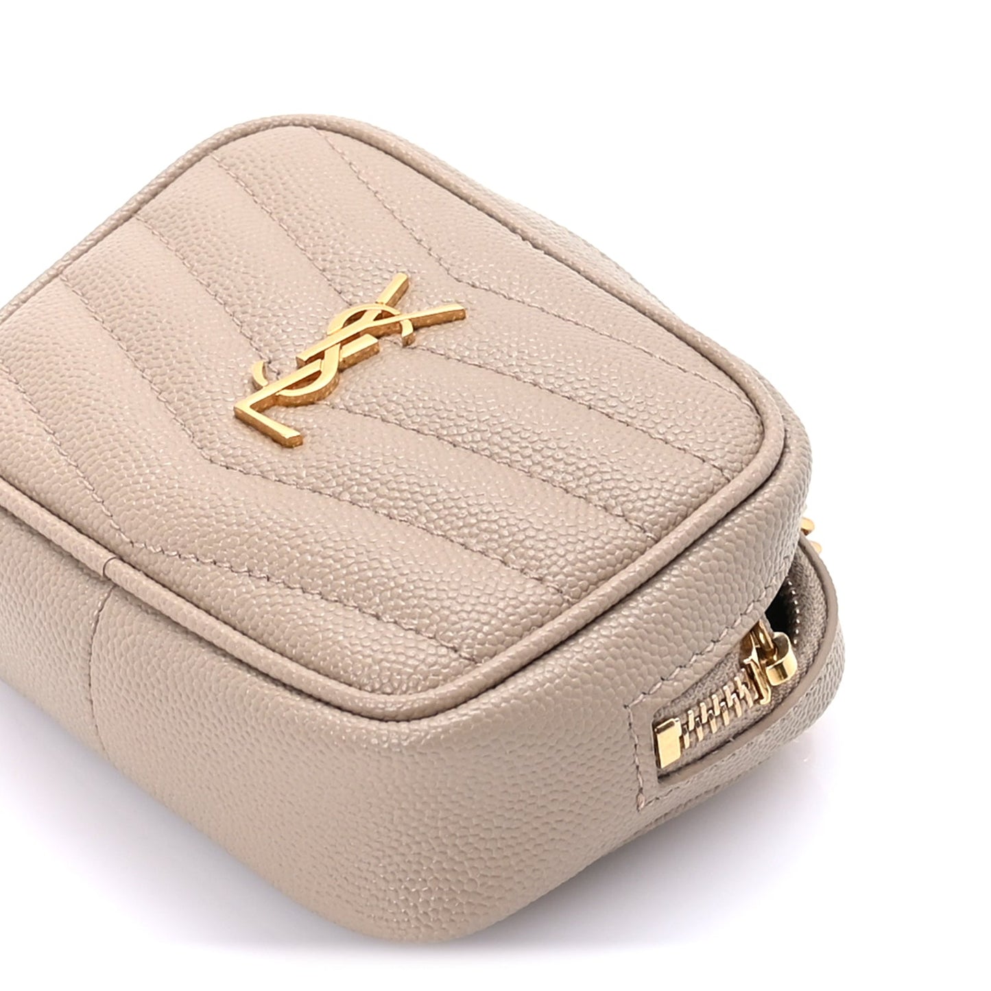 Saint Laurent Grain De Poudre Matelasse Monogram Baby Lou Camera Bag Dark Beige