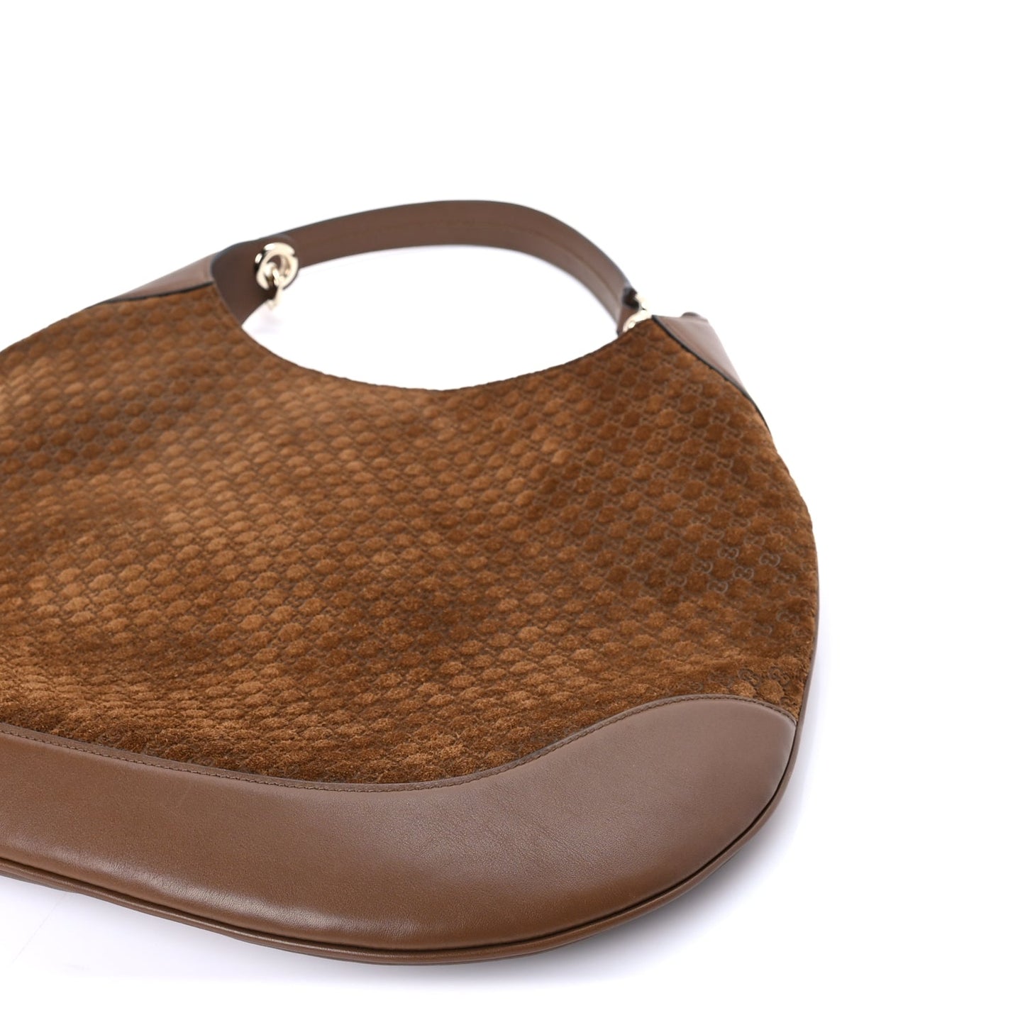 Gucci GG Suede B Large Shoulder Bag Brown