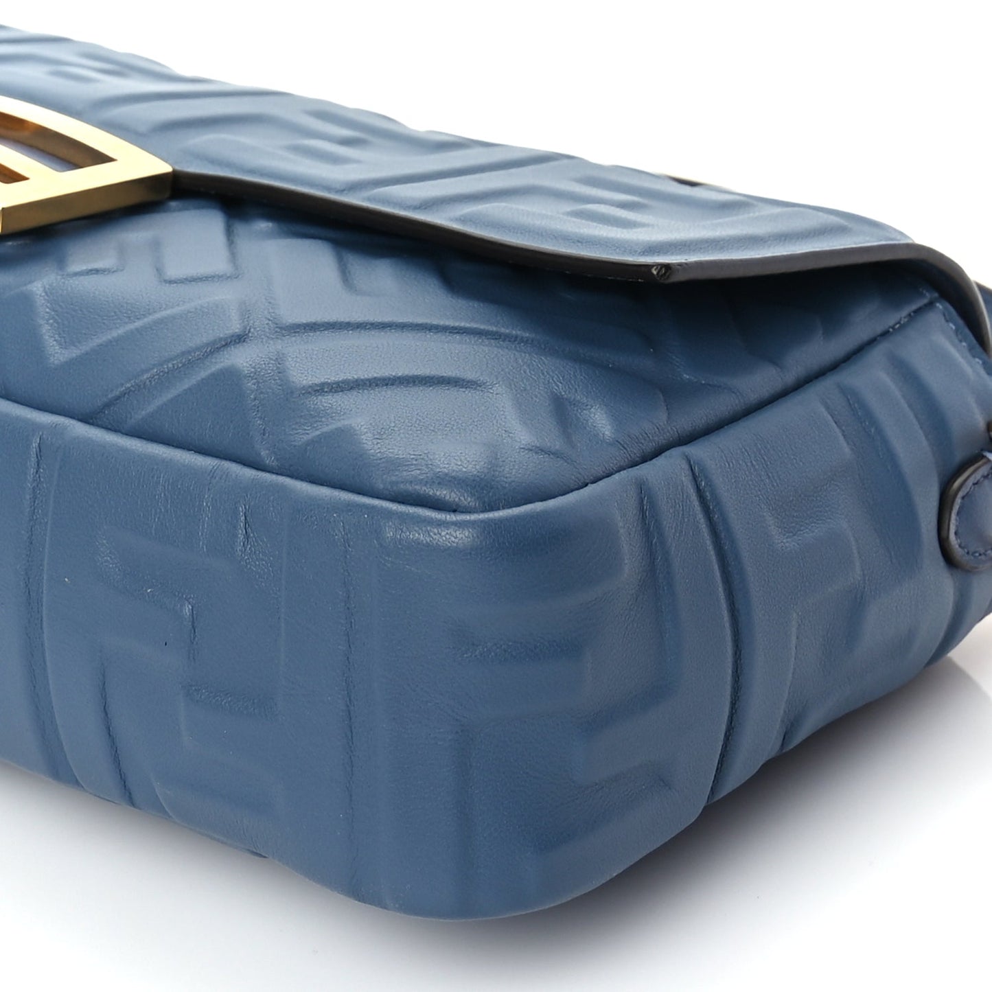 Fendi Nappa FF 1974 Embossed Baguette Mirto