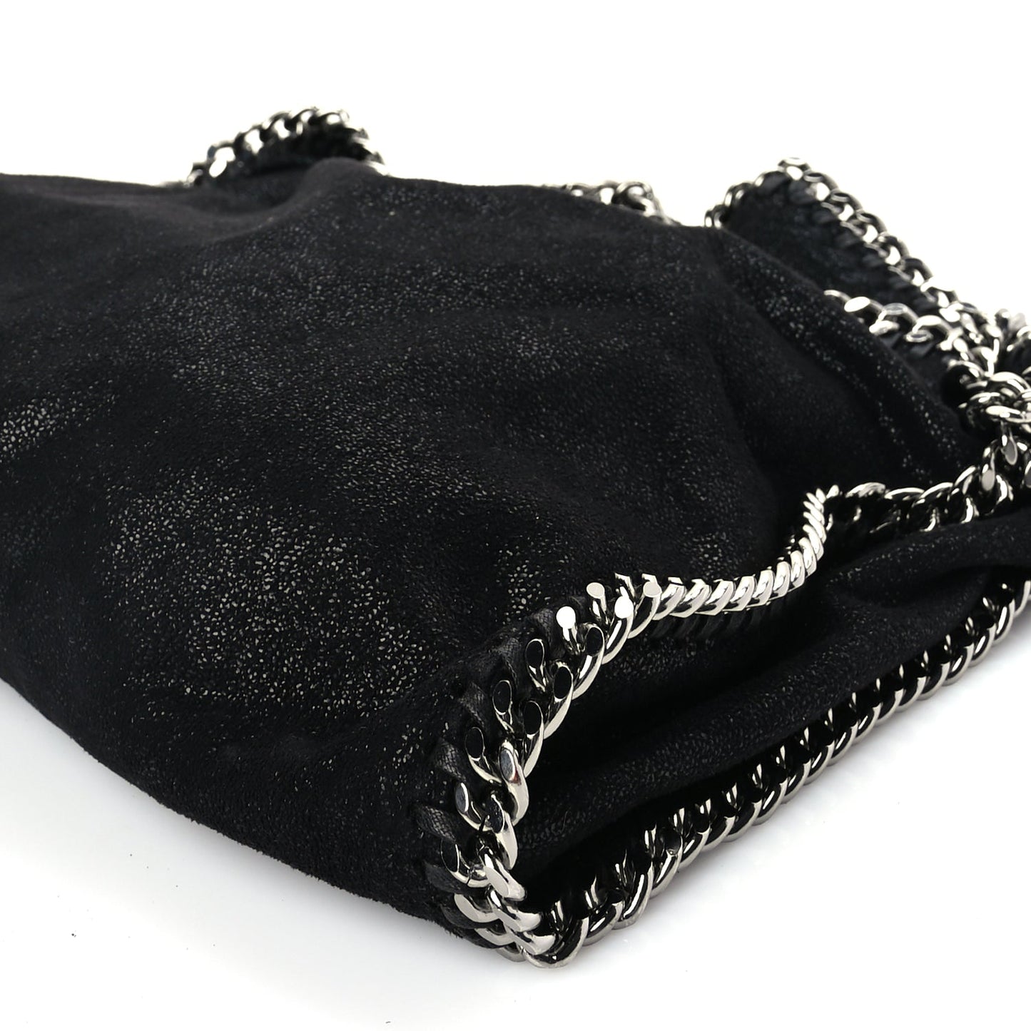 Stella McCartney Shaggy Deer Falabella Fold Over Tote Black