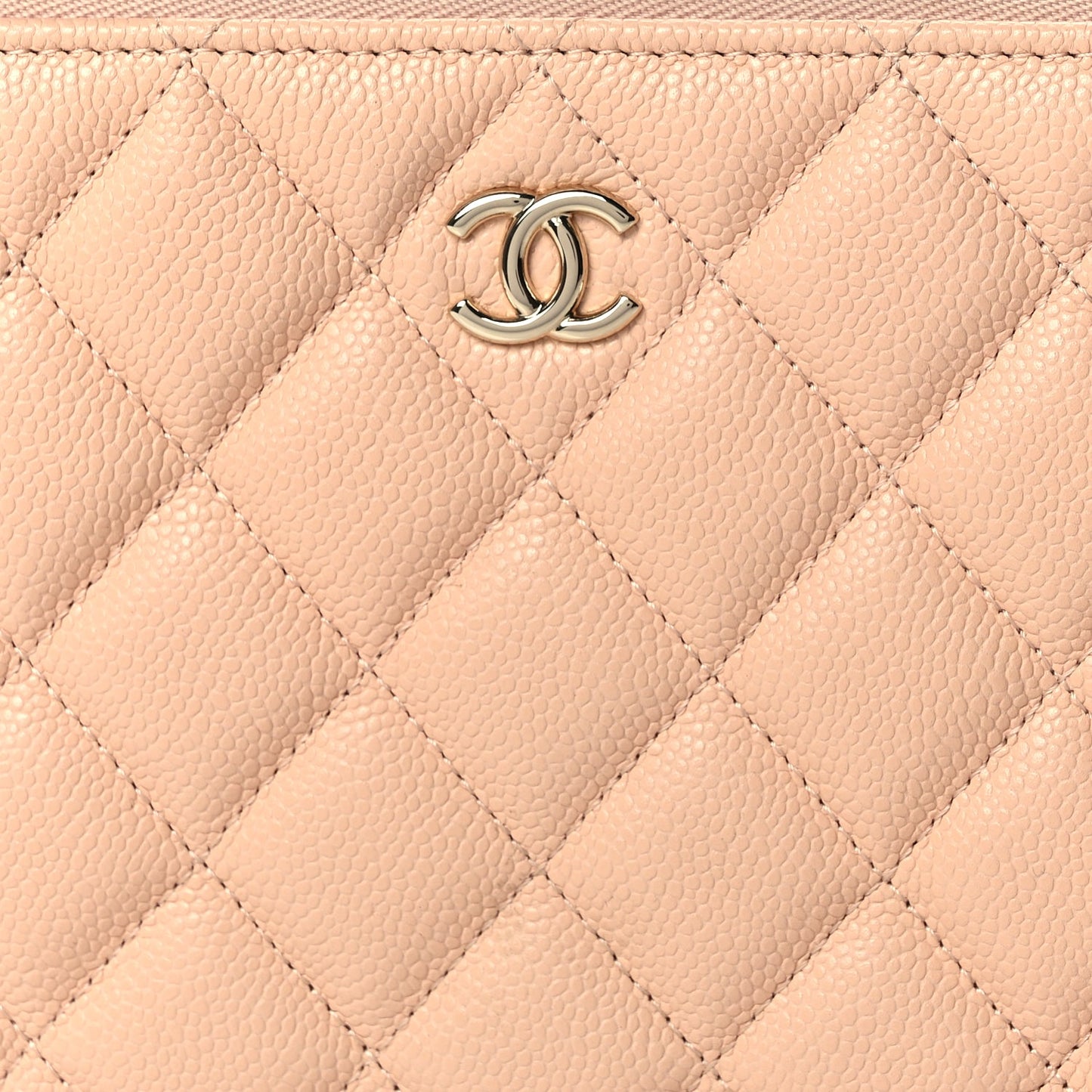 Chanel Caviar Quilted Cosmetic Case Beige