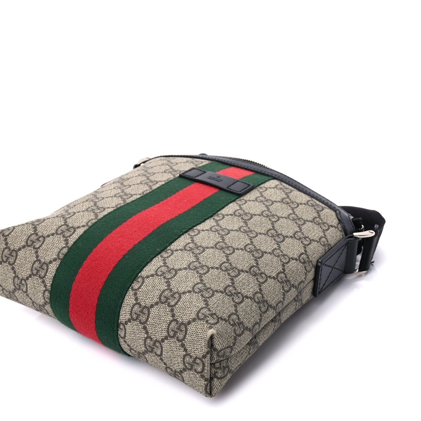 Gucci GG Supreme Monogram Web Messenger Bag Black