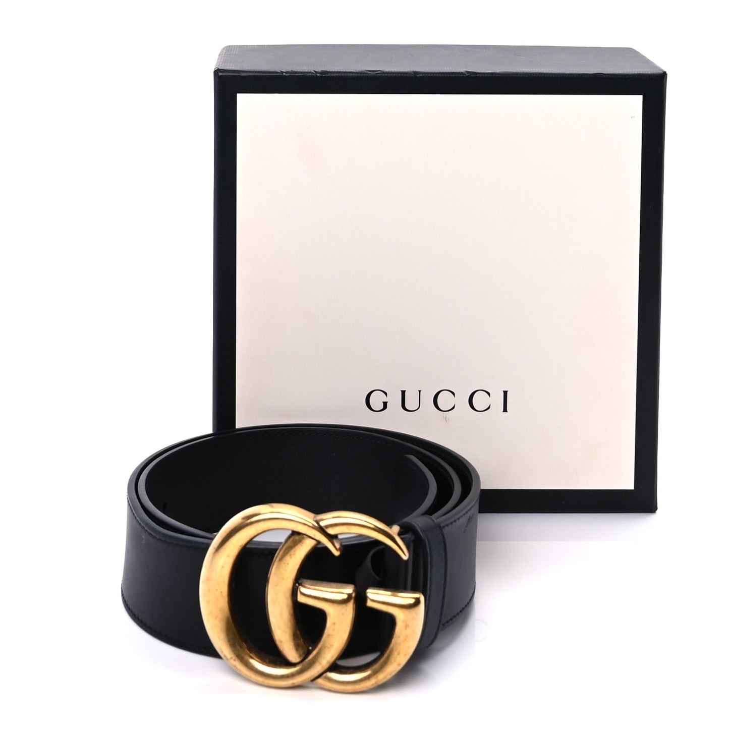 Gucci Calfskin Double G Wide Belt 75 30 Black