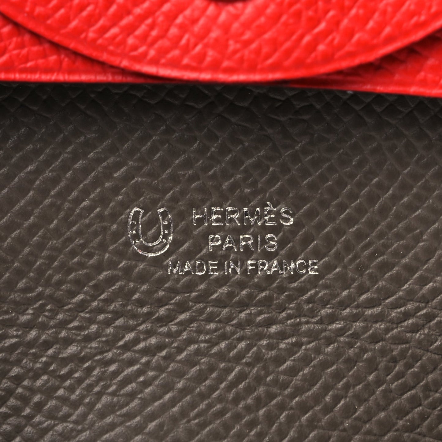 Hermes Epsom Horseshoe Bastia Coin Purse Rouge Casaque Etoupe