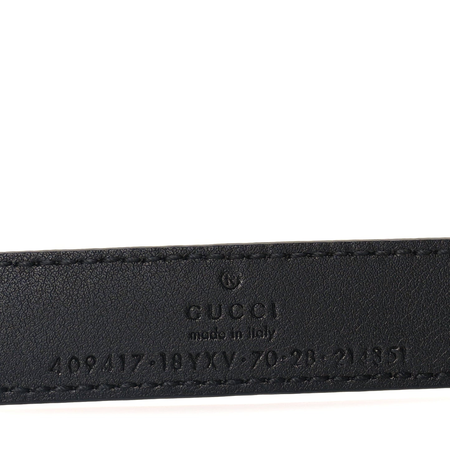 Gucci Azalea Calfskin Enamel Monochrome Double G 20mm Belt 70 28 Black