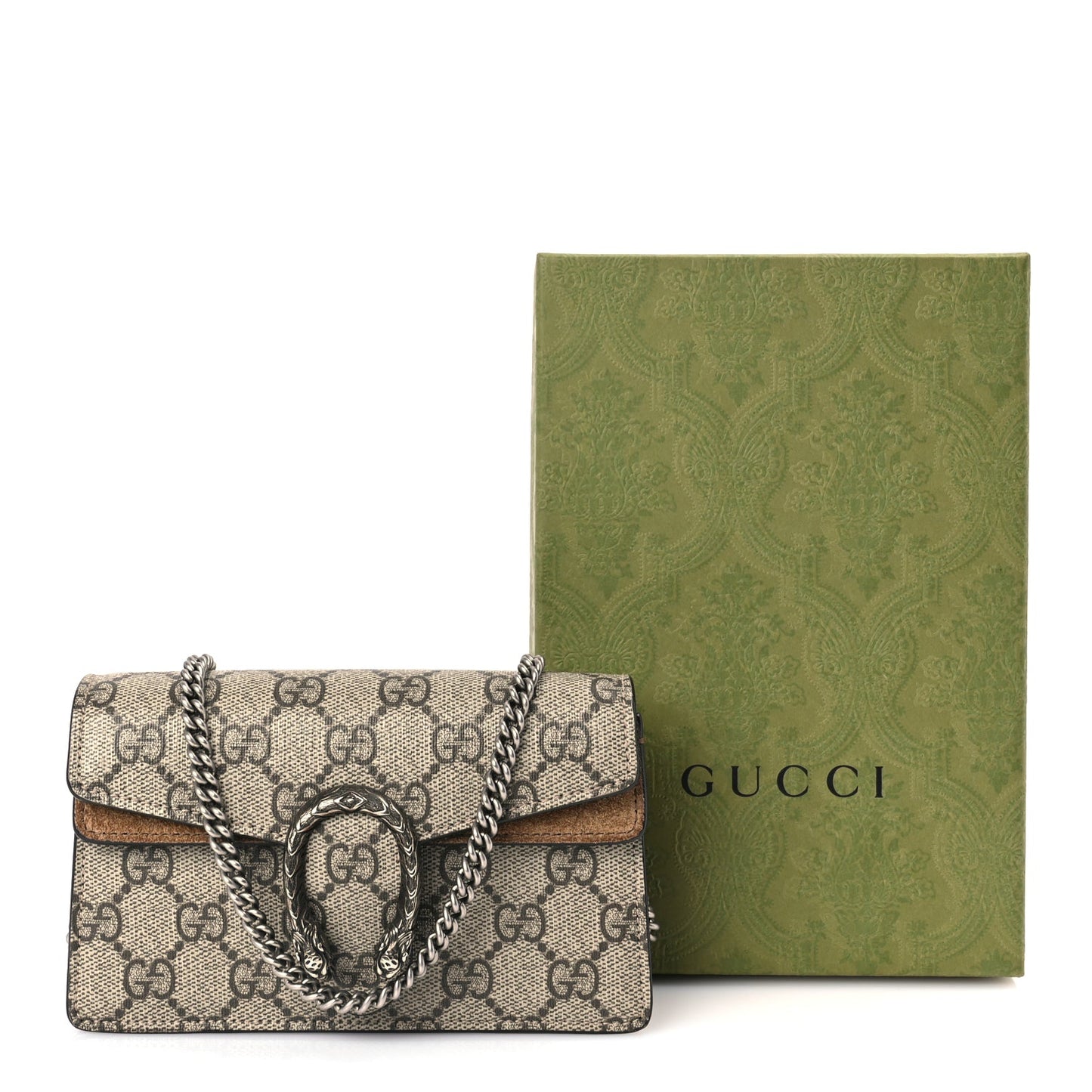 Gucci GG Supreme Monogram Super Mini Dionysus Shoulder Bag Taupe