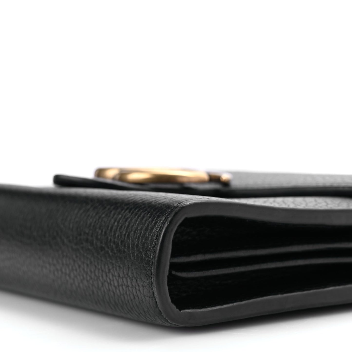 Gucci Calfskin GG Marmont Chain Wallet Black