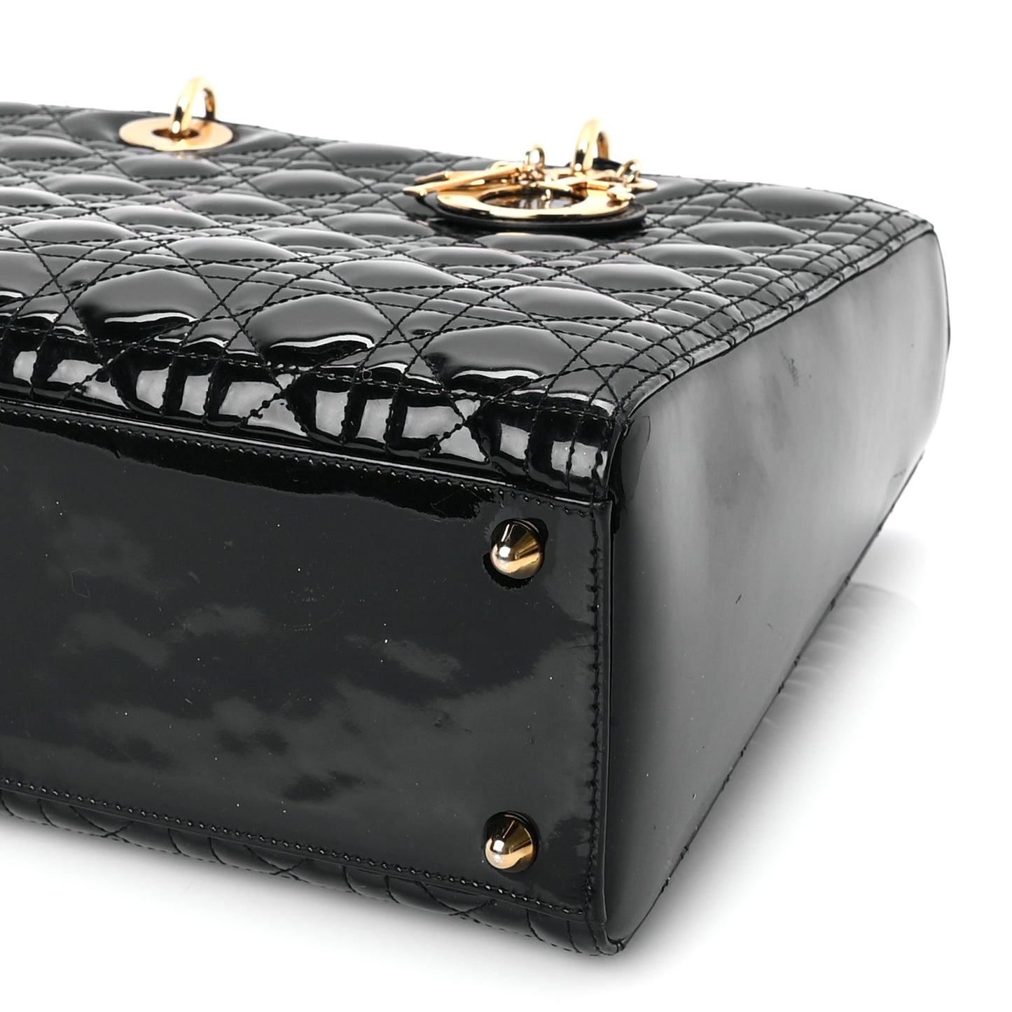 Christian Dior Patent Cannage Large Lady Dior Black