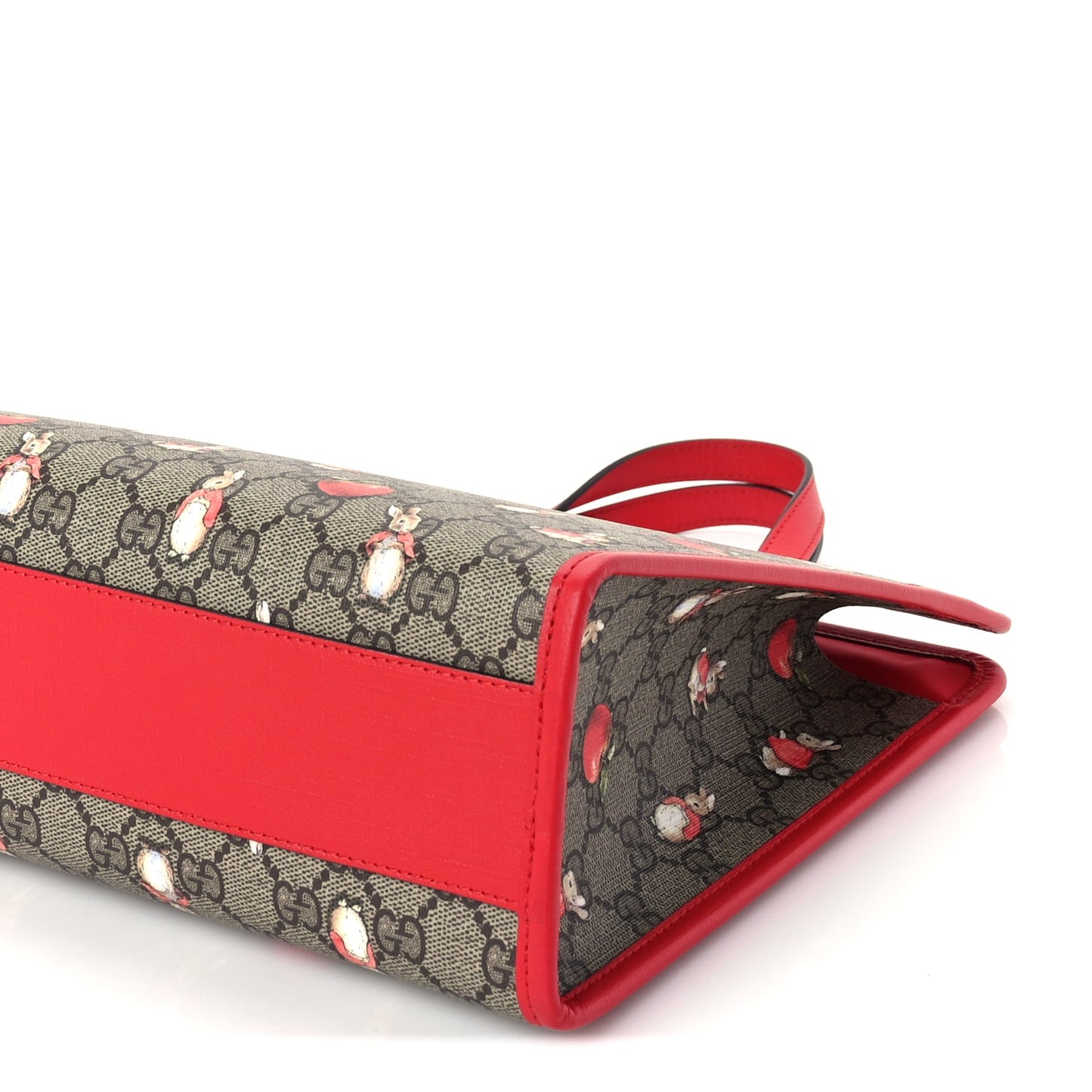 Gucci X Peter Rabbit GG Supreme Monogram Rabbit Apple Childrens Tote Beige Ebony Multicolor Bright Hibiscus