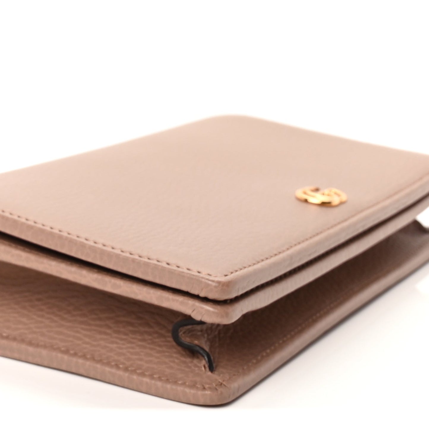 Gucci Calfskin Mini GG Marmont Chain Wallet Porcelain Rose