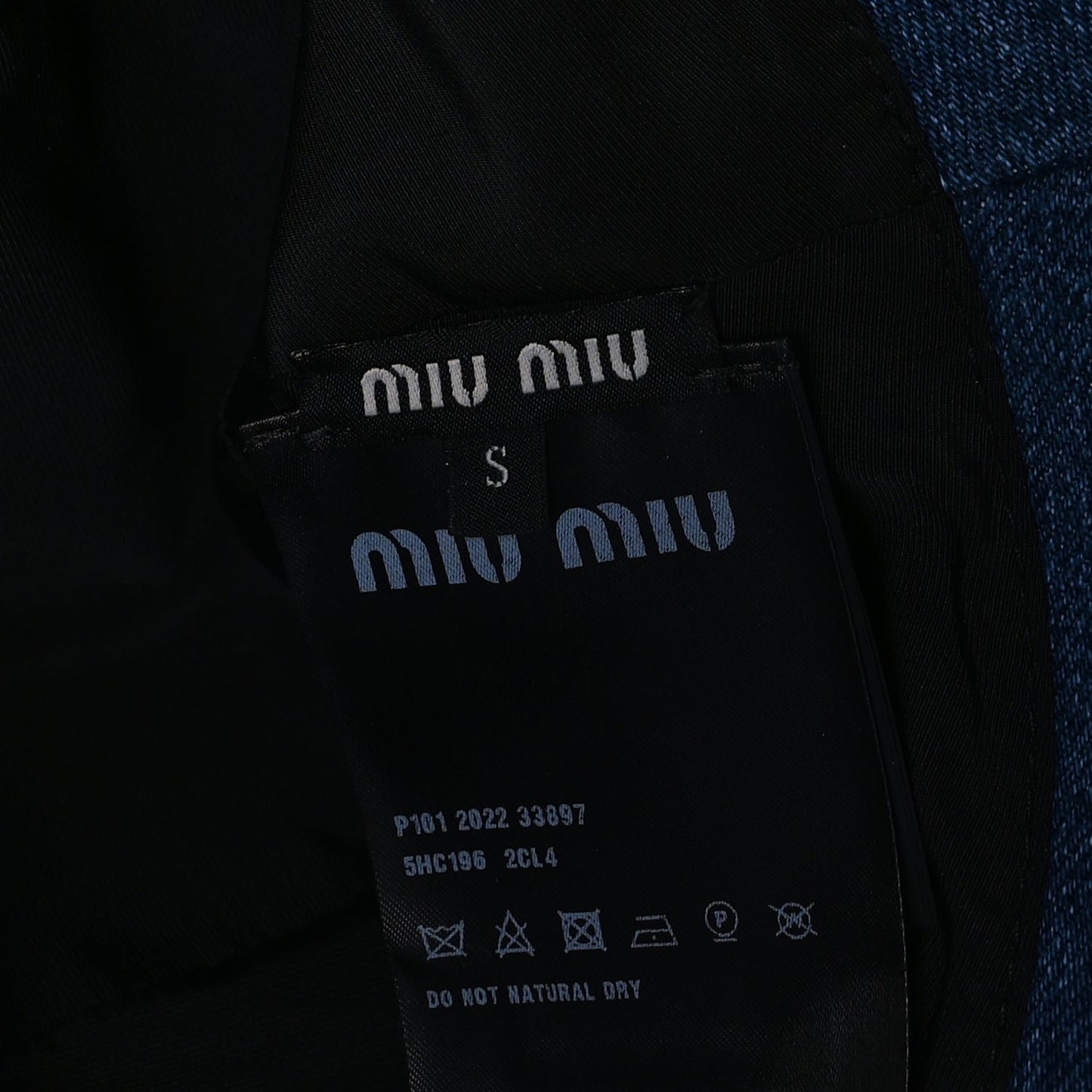 Miu Miu Denim Logo Bucket Hat S Blue