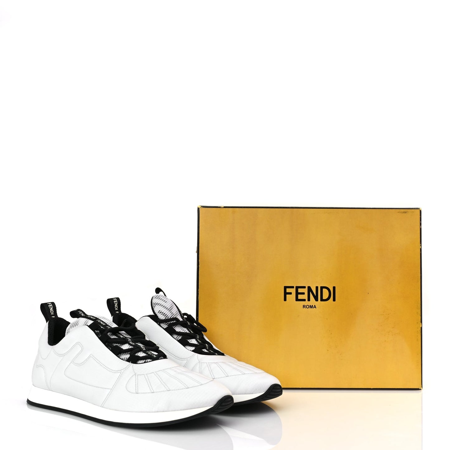 Fendi Nylon FFreedom Sneakers 41 White