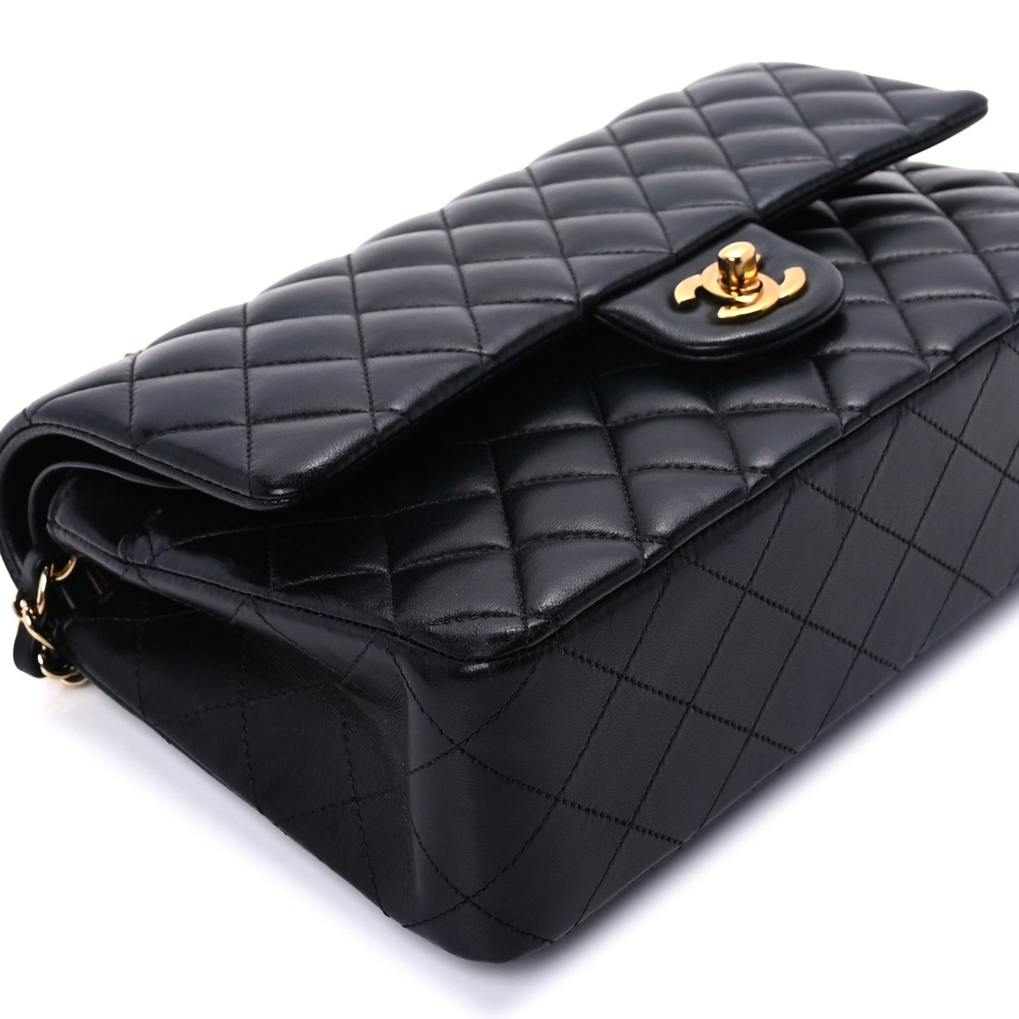 Chanel Lambskin Quilted Medium Double Flap Black