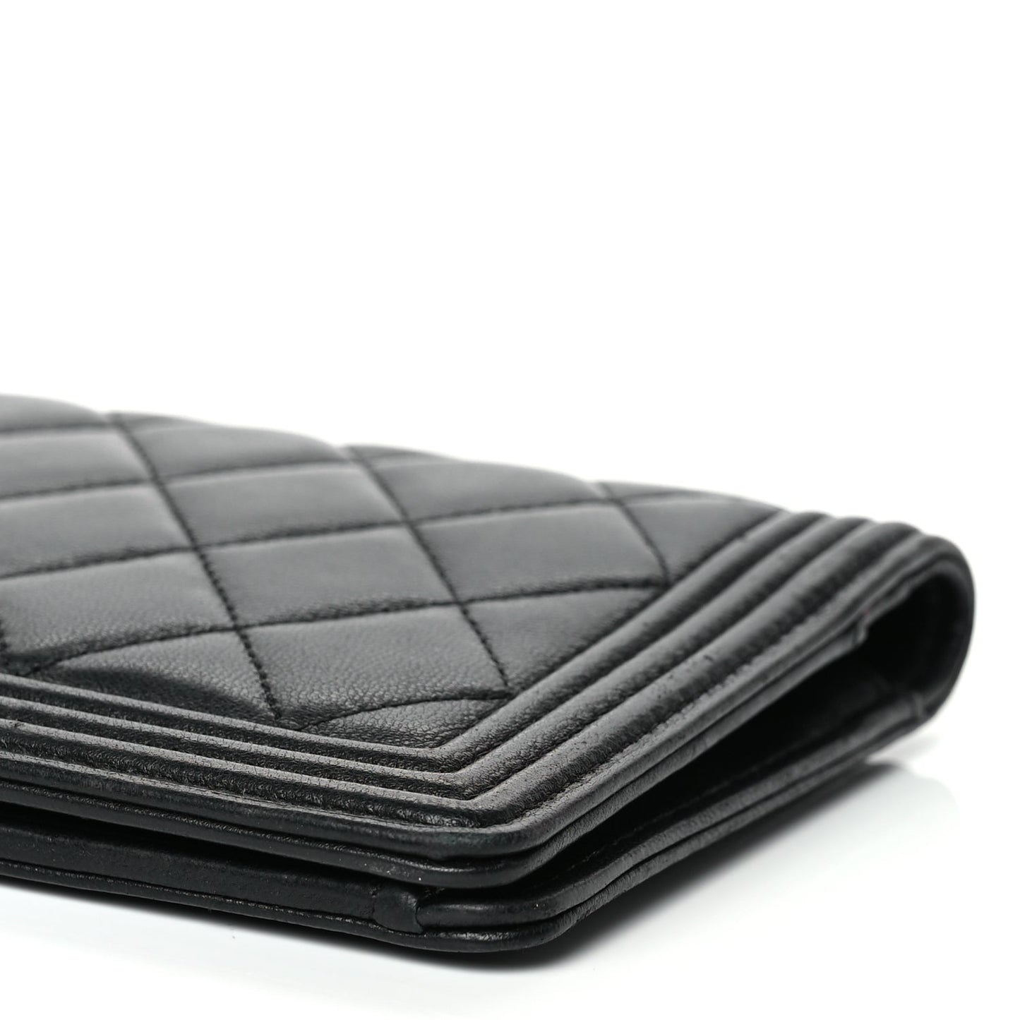 Chanel Lambskin Quilted Boy Yen Wallet Black