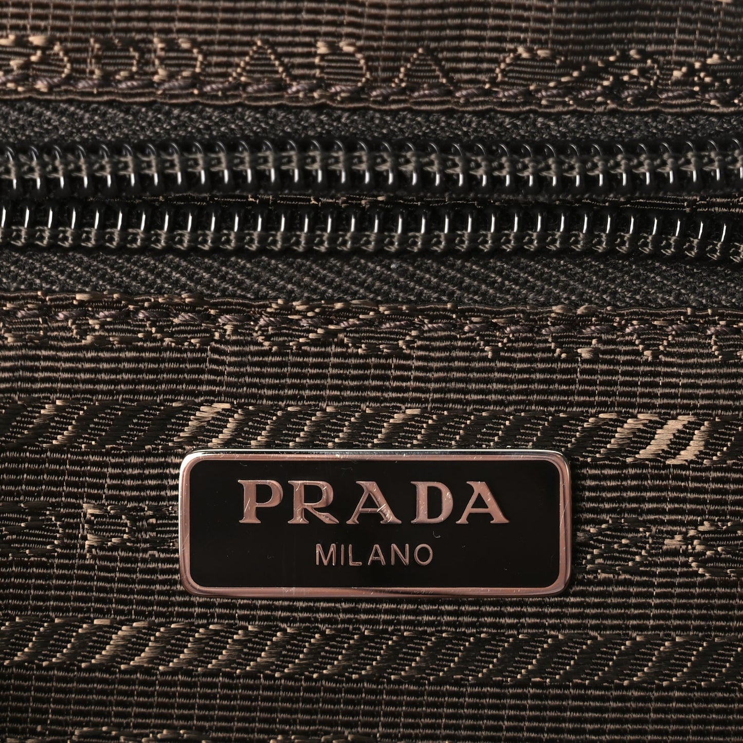 Prada Re-Nylon Vela Saffiano Wristlet Brandy