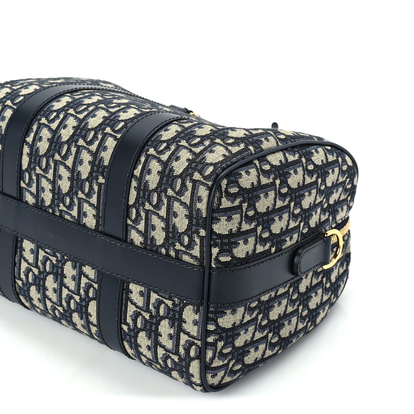 Christian Dior Oblique Calfskin Groove 25 Bag Blue