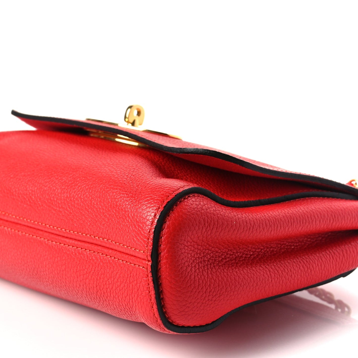 Mulberry Small Classic Grain Calfskin Small Lily Flap Fiery Red