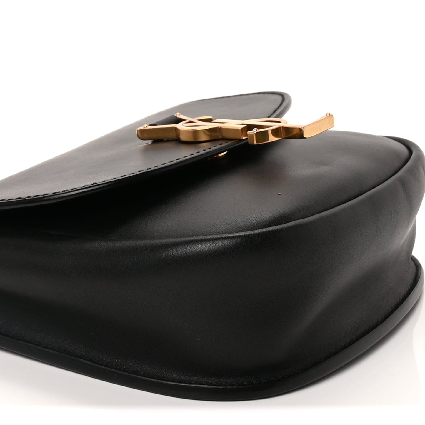 Saint Laurent Smooth Calfskin Classic Monogram Small Kaia Satchel Black