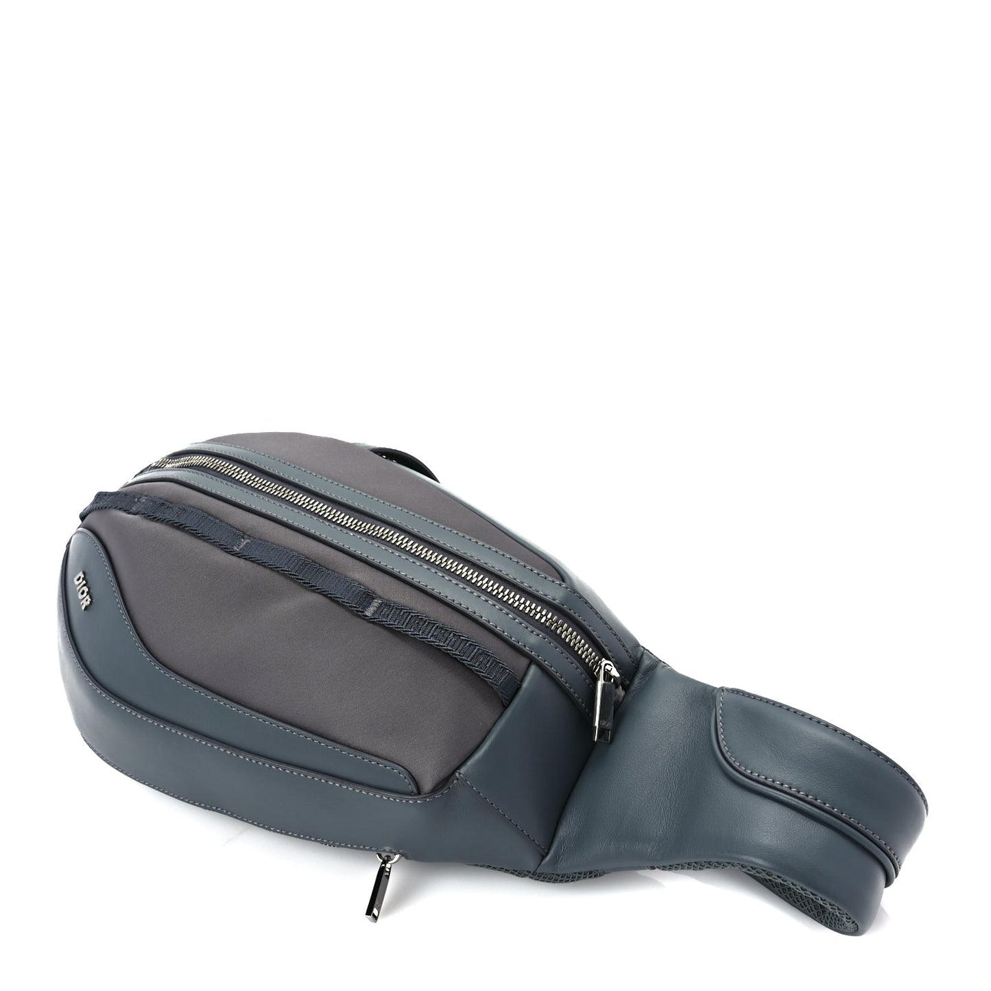 Christian Dior Calfskin Nylon Scarab Sling Bag Grey