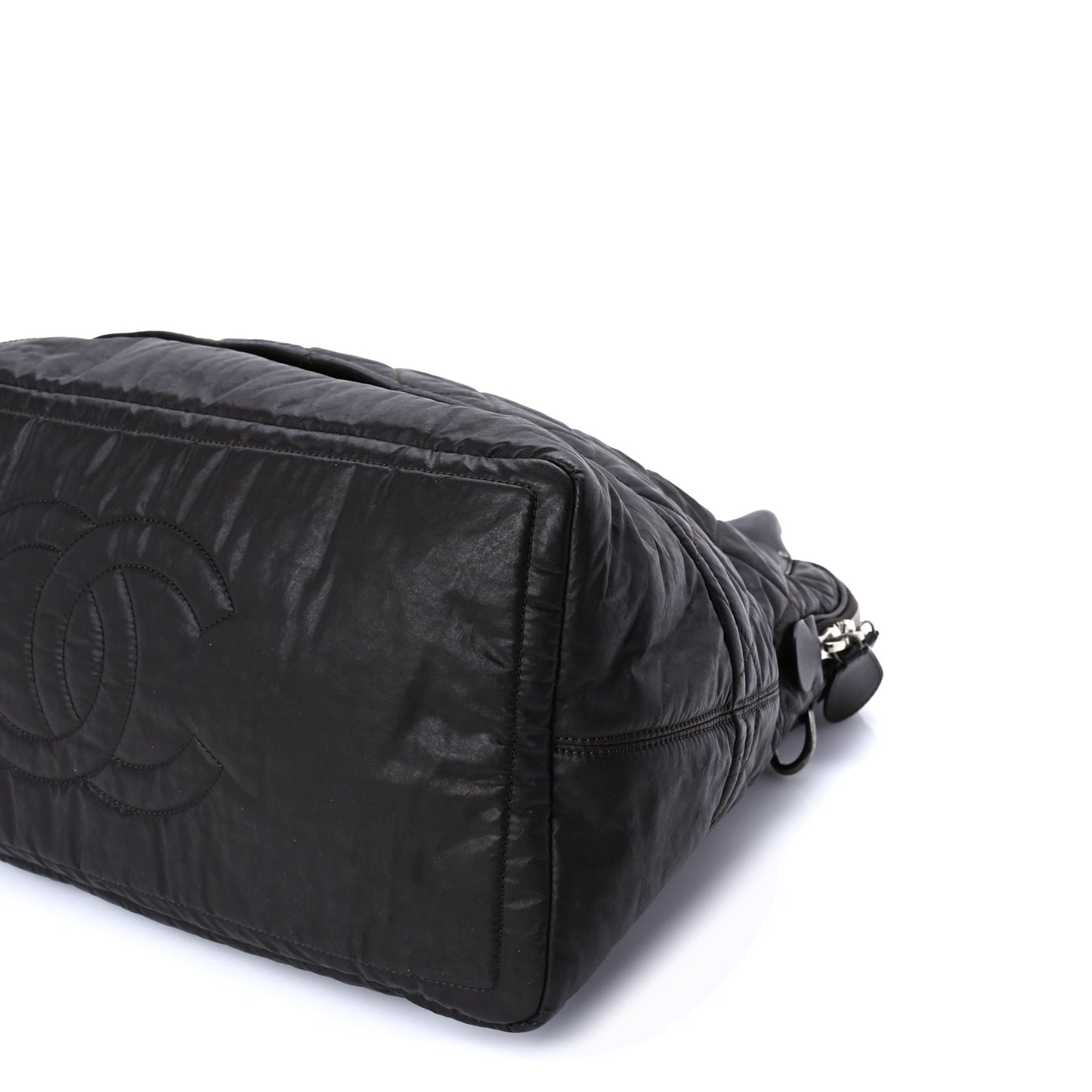 Chanel Coated Canvas Quilted Large Garment Travel Bag Brown