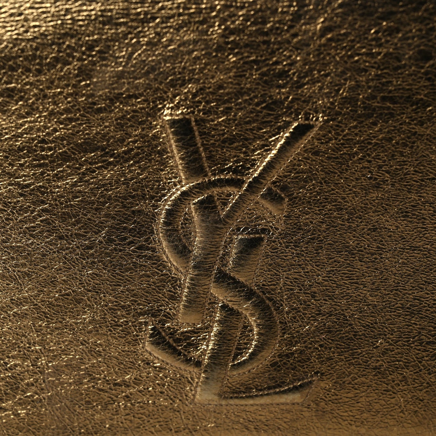Saint Laurent Metallic Calfskin Monogram Large Belle De Jour Clutch Gold