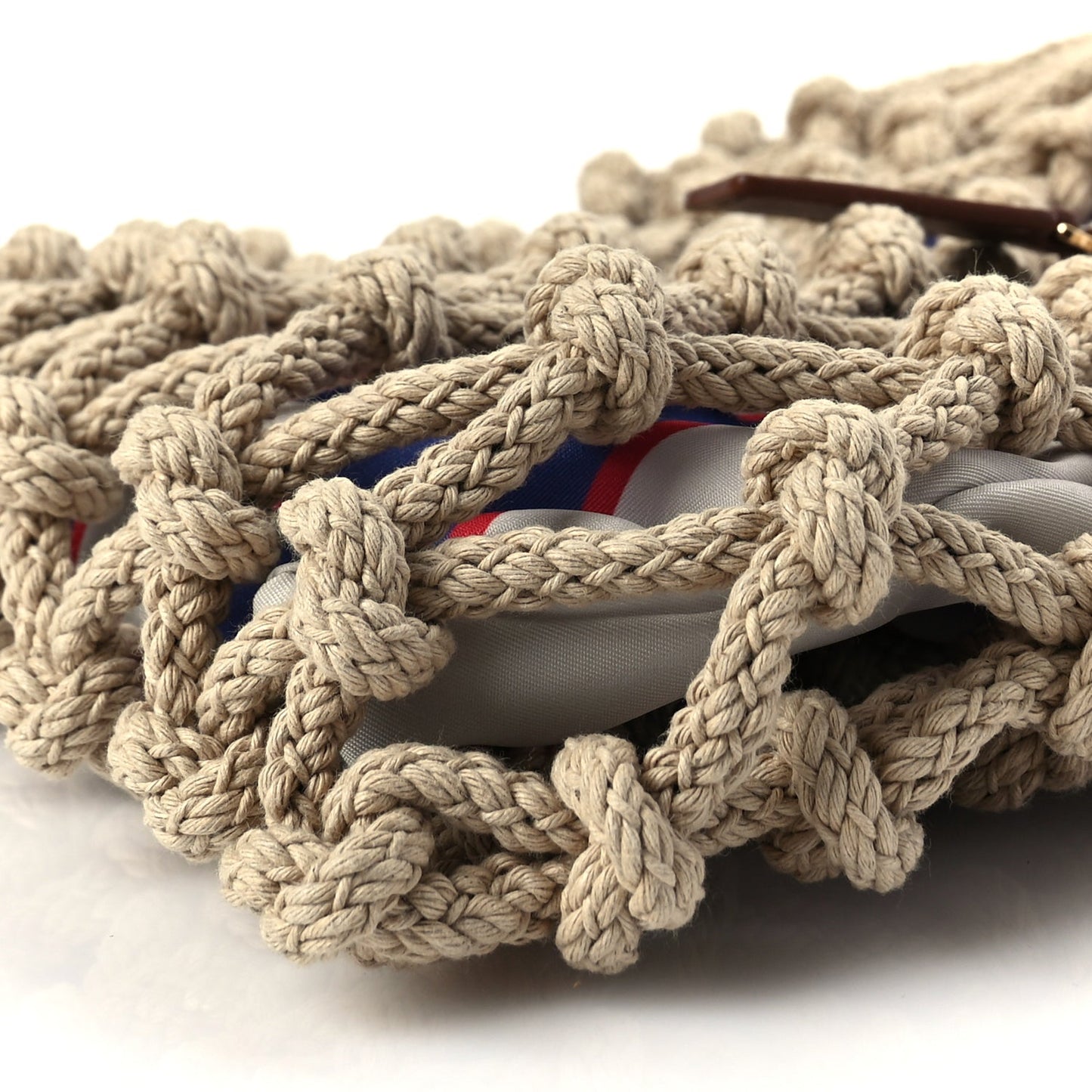 Prada Cotton Macrame Medium Noue Bag Corda Royal